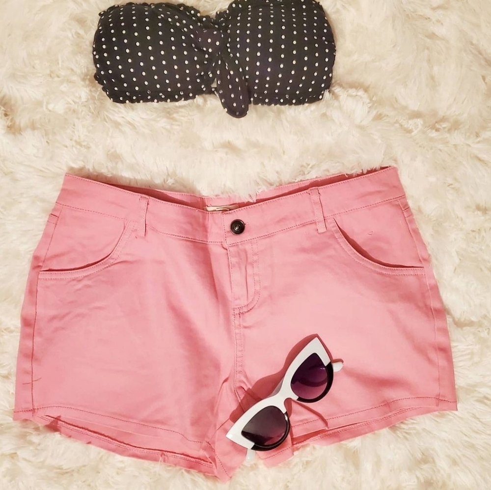 Combi pink short & polka dot top